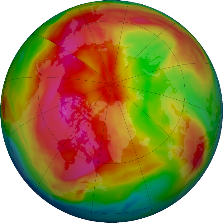 Arctic ozone map for 24 February 2024